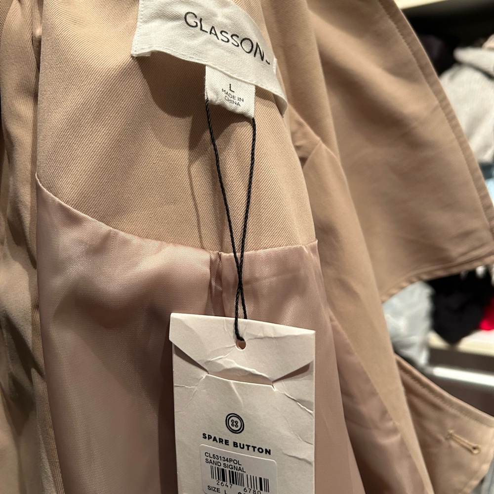 NWT Glassons Classic Tan Trench Coat, L - Picture 5 of 6